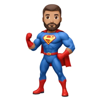 Latino HVAC repairman with goatee beard superhero action figure sticker
