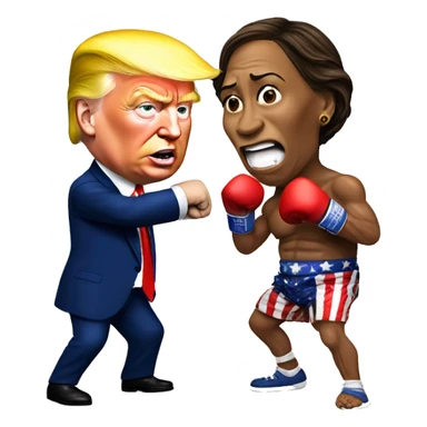 kamala harris vs donald trump boxe sticker
