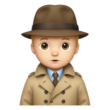 bear baby detective sticker