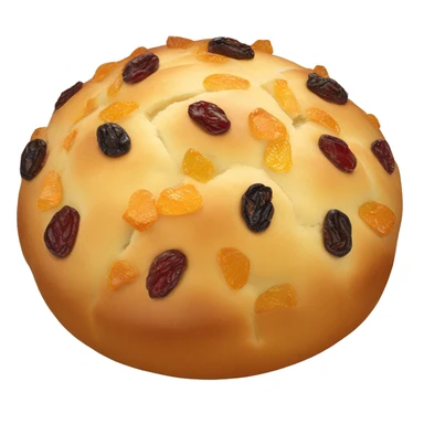 Round, dome-shaped Italian Christmas bread with a golden crust and bits of dried fruit inside, like raisins and candied orange peel. sticker