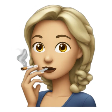 Woman smoking sticker