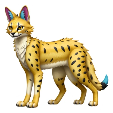 Epic Edgy Colorful Sergal-Serval-Vernid full body sticker