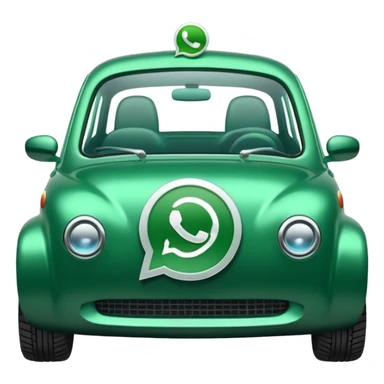 Coche verde de whatsapp con el logo en la puerta sticker