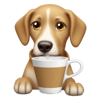 Chill dog drinking coffee sticker