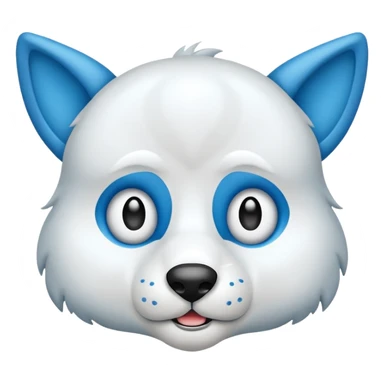 Lobo blanco con la lengua para afuera  sticker