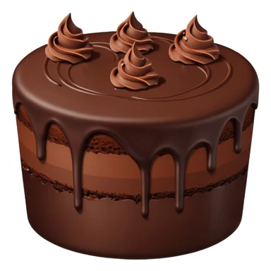 Chocolate fudge cake with chocolate base and chocolate frosting with chocolate pieces  sticker