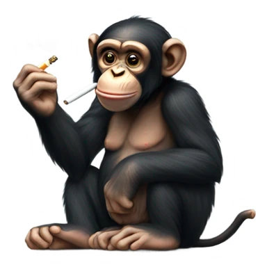 Chimp smoking sticker