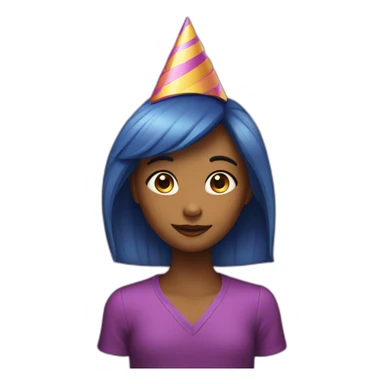 girl wearing party hat sticker