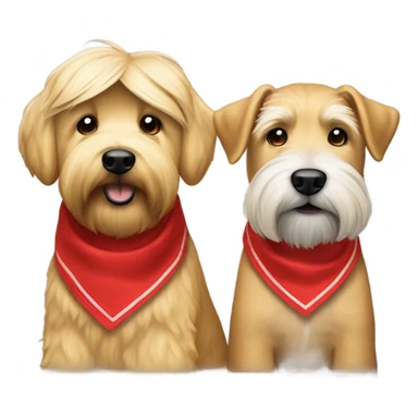 Donald trump and wheaten terrier wearing a red bandana sticker