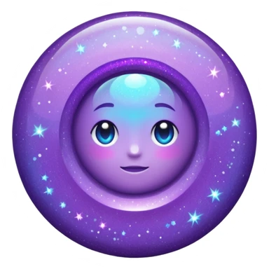 Glitter purple and cian inner circle sticker