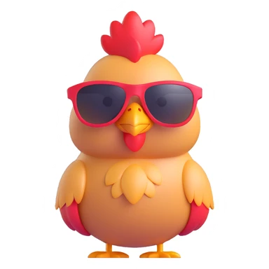 cool chicken wearing sunglasses, fun and confident sticker