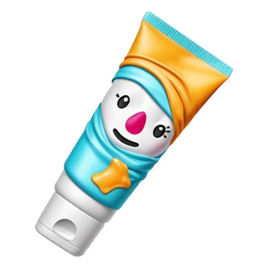 hand cream tube that is empty, crumpled, very wrinkled, cap on, no face, colorful and vibrant design, looks like a beauty product sticker