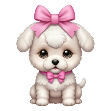 Schichon puppy pink bow sticker