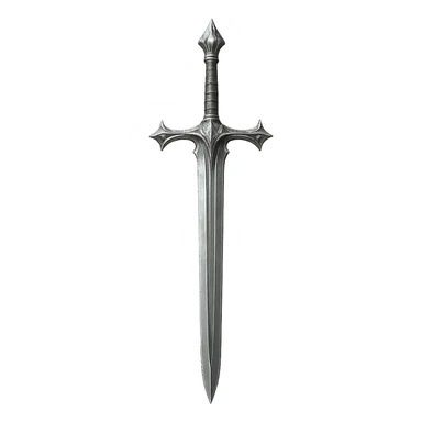 silver greatsword, highly detailed, realistic, metallic shine, medieval fantasy sticker