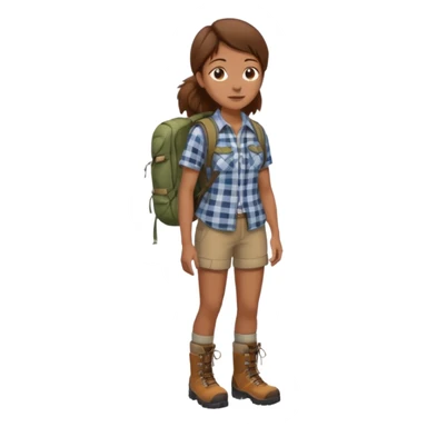 woman hiking in the woods in the sunshine brown hair sticker