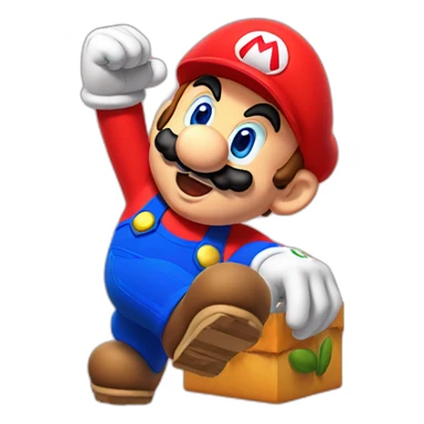 cute super mario celebrating sticker