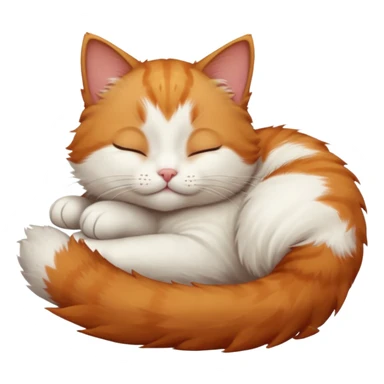 ginger and white small cat eyes closed lying down in funny position sticker