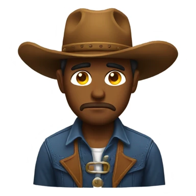 Sad cowboy basic emoji sticker