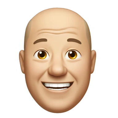 fat balding middle aged man laughing  sticker