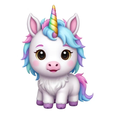 baby unicorn, chibi full body sticker