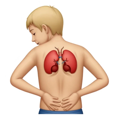 mao nas costas sentindo dor os rins sticker