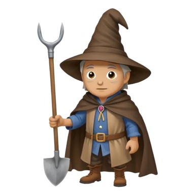 a wizard digging a hole sticker
