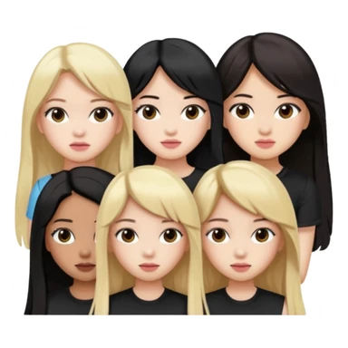 BLACKPINK 4 girls, hair colors: 1 blonde, 2 black, 2 brown sticker