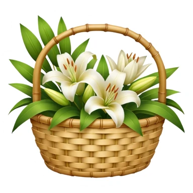 bamboo basket, lily, leony flowers sticker