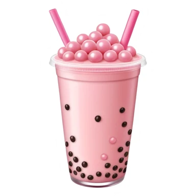 strawberry boba milk tea sticker