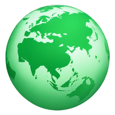 Globe showing asia in green shade sticker