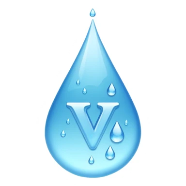 the letter V made out of water sticker