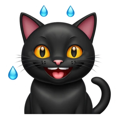 emoji de gatto negro riéndose con lagrimas 😹 sticker