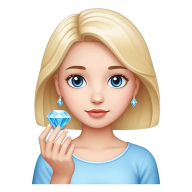 Pretty cute girl that hold Diamond in her hand sticker