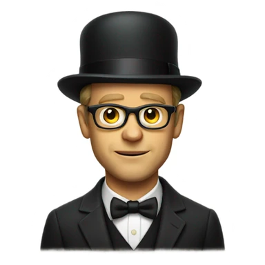 Alton brown wearing bowler hat sticker