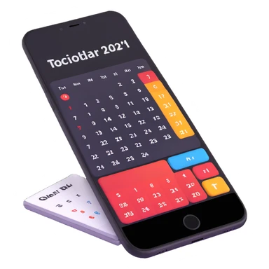 organization app on smartphone with calendar and to-do list sticker