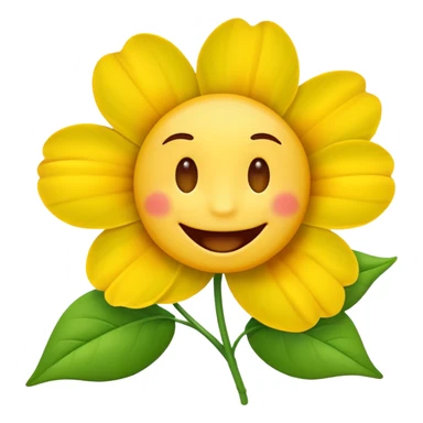 Normal emoji biting a flower sticker