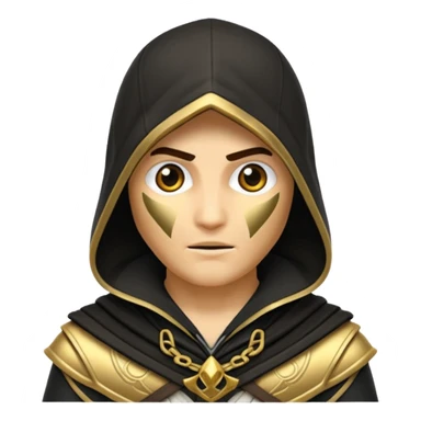 Assassin creend emoji in gold and black shaddow  sticker