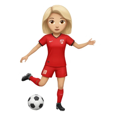 woman soccer player with red jersey sticker
