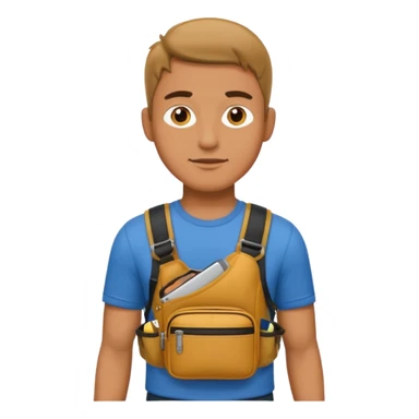 man with waist bags sticker