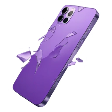 Broken Purple iPhone 14 Pro Max from dropping to the ground sticker