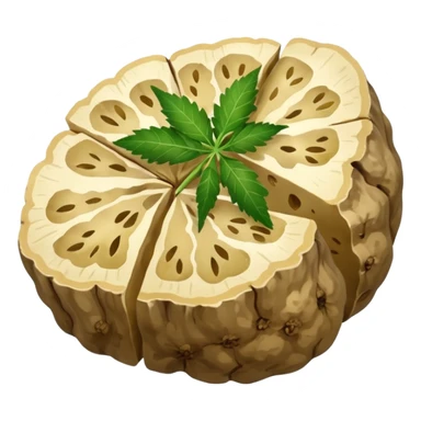 slices of white truffle with weed sticker