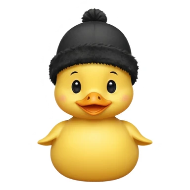 cute baby yellow duck with small hat sticker