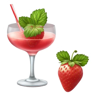 Strawberry cocktail with basilic  sticker