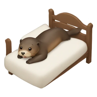 Otter in a bed sticker