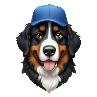 Bernese mountain dog wearing ballcap sticker