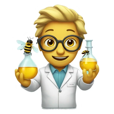 Bee Chemist doing experimnt sticker