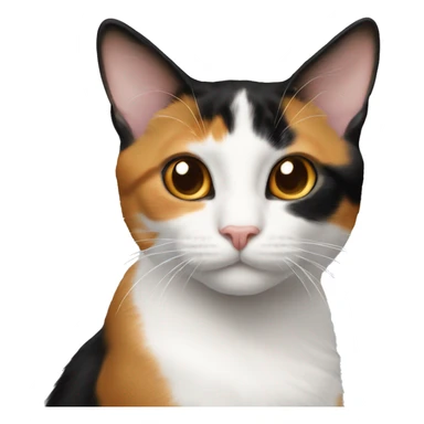 black-Orange-white tail tip-calico-cat sticker