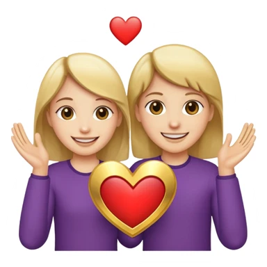 Two people holding half a heart up sticker