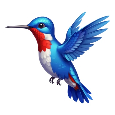 beija-flor com pluma toda azul e apenas o pé vermelho sticker