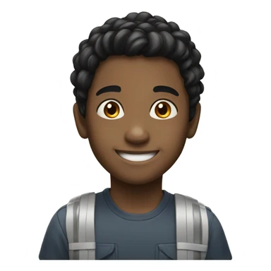 smiling children with black hair sticker